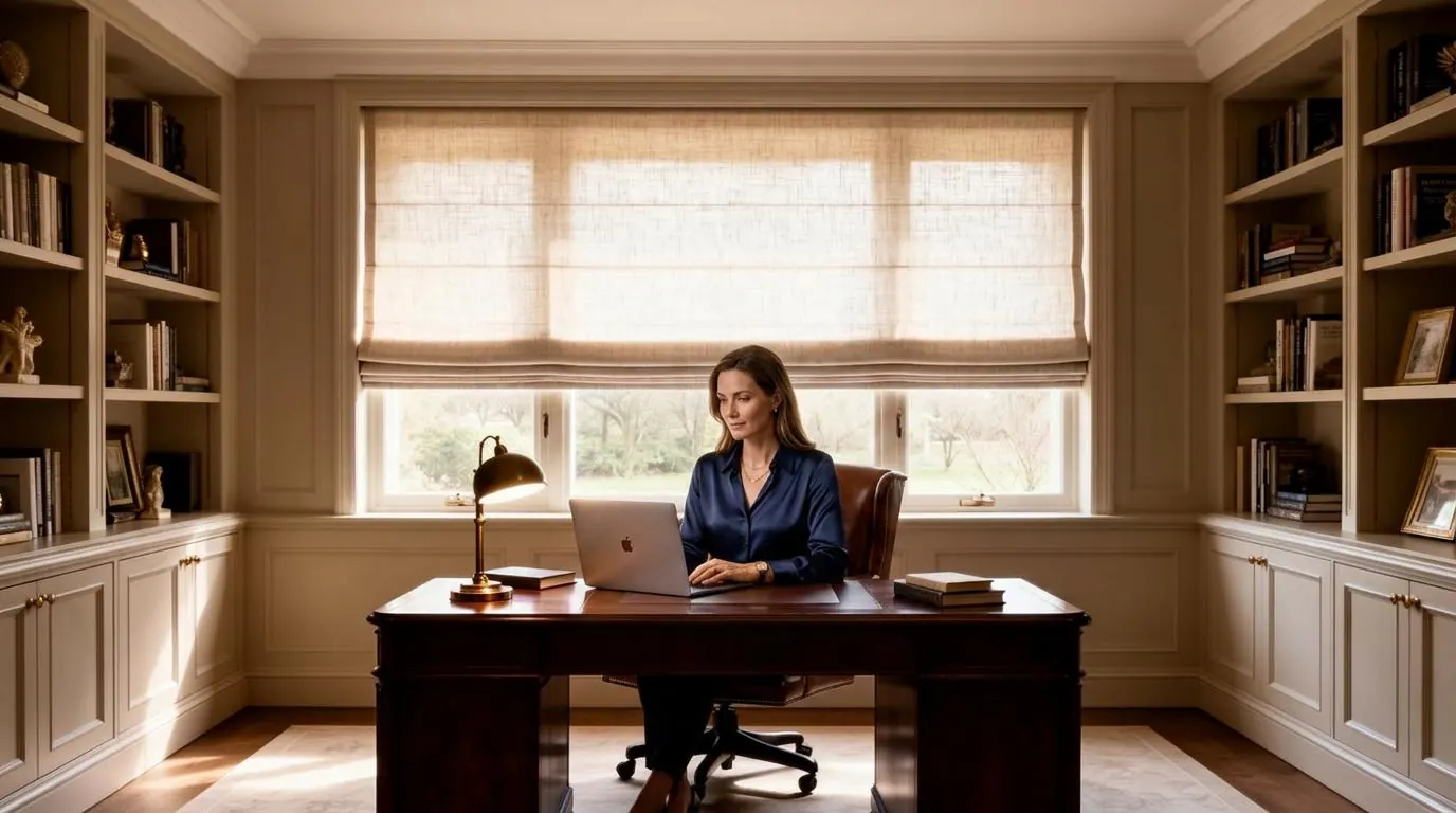 Home office clássico · luz filtrada na medida certa para a concentração